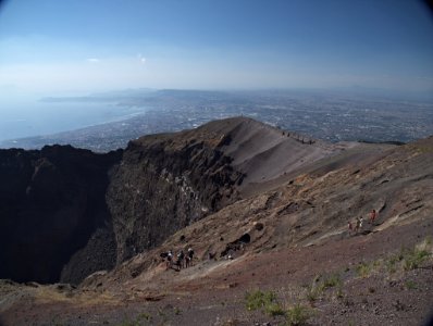 Exploring the crater, Vesuvius photo