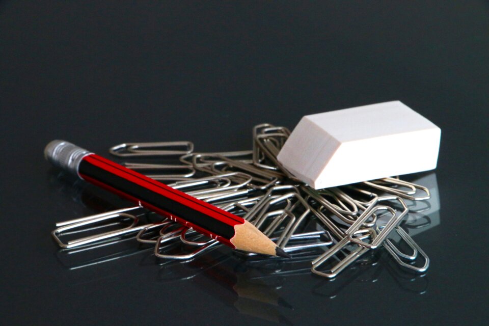 Paperclip eraser pencil