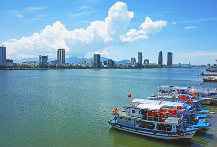 Docked danang asia photo