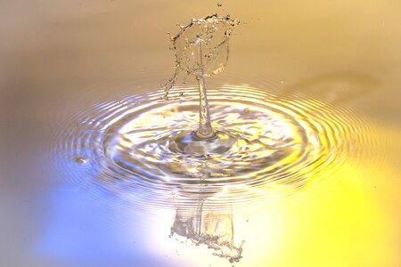 Water feature blue spray photo