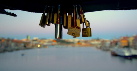 Love locks on the Douro river photo