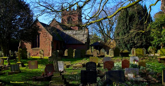 St Oswald's Churchyard at Backford Cheshire photo
