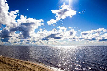 Sea water clouds photo