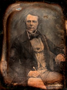 Daguerreotype of unknown man (resembling John Ruskin) by Claudet (improved) photo