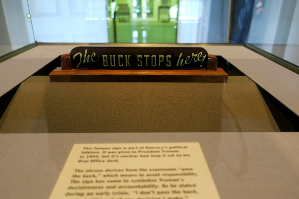 Famous sign from Truman's desk