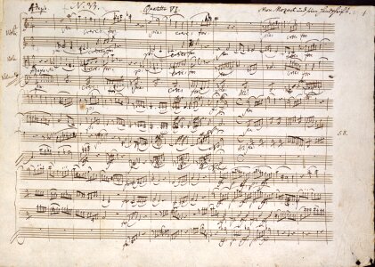 Handwritten music classical photo