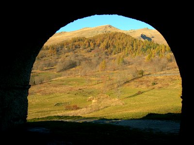Stroppo (Morinesio) - Panorama from Santa Maria's porch