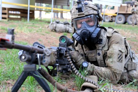Gas mask prone