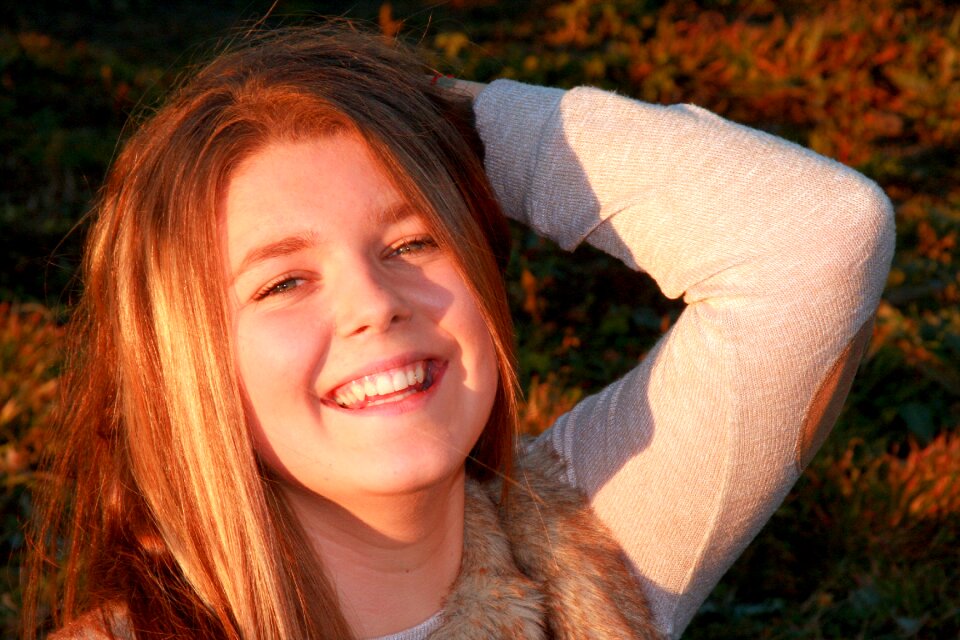 Beauty green eyes smile
