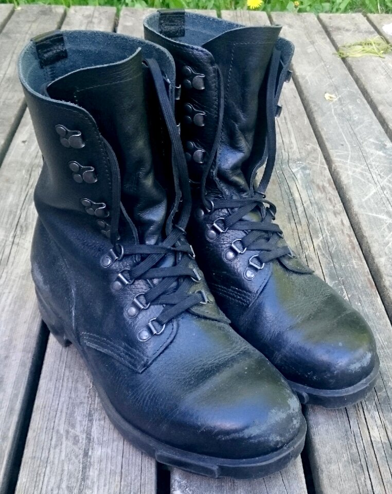Military footwear leather