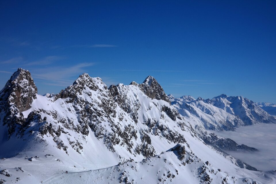 Mountains mountain peaks wintry photo