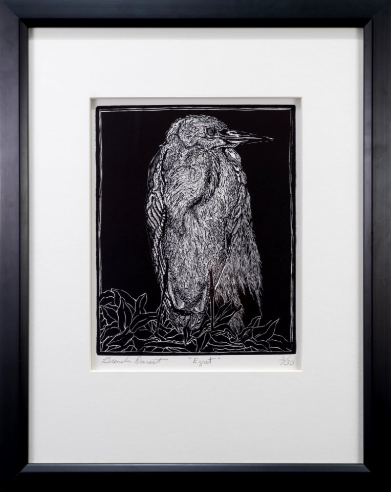 127 | Brenda Dorset | Egret | Printmaking | 20x16