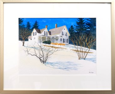 073 | Florence Setzer | House in the Snow | Watercolor | 23x28
