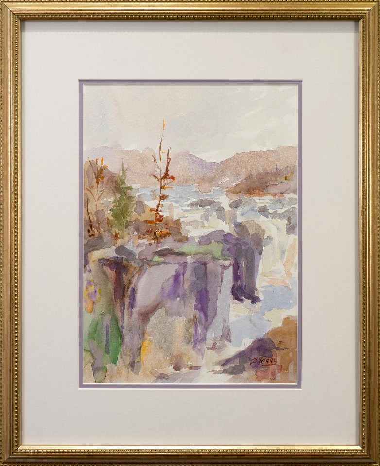160 | Elizabeth Terry | Grey Day At Great Falls | Watercolor | 14.75x17.5
