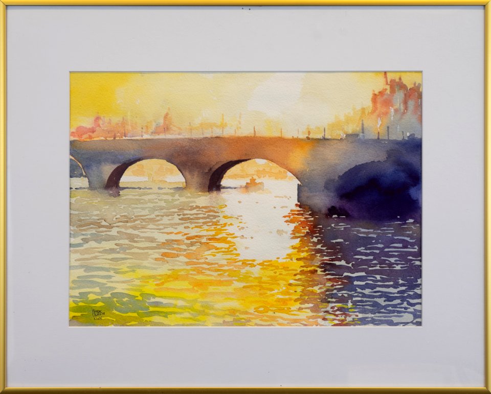 032 | Peter Ulrich | Sunrise in Paris | Watercolor | 16x20