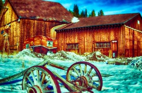 HDR Barn and Wagon photo