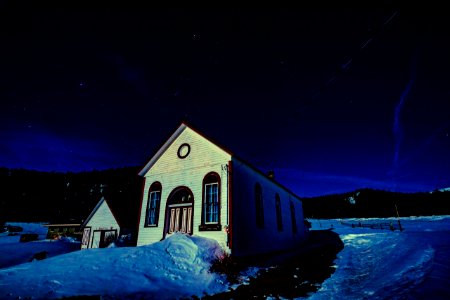 Old School House under the stars