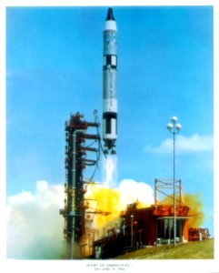 Gemini 1 launch - NASA-issued lithograph
