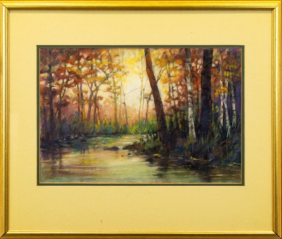 594 | Nancy Freeman | Holmes Run, Morning | Pastel | 22x25.5