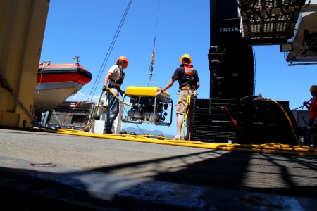 Launching the ROV photo