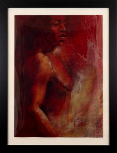 602 | Alina Tolkacheva | Study on Red Paper | Mixed Media | 26x20