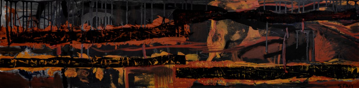 214 | Sharon Frey | Volcano | Acrylic | 12x48