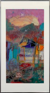 195 | Rebecca McNeely | Mayan Village | Acrylic | 26x13.5