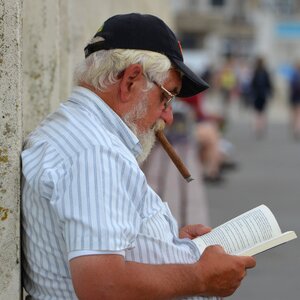 People book old man photo