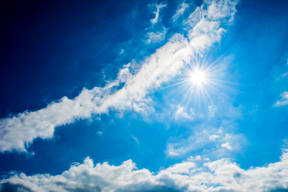 Blue clouds sun