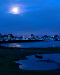 Super Moon over Boats