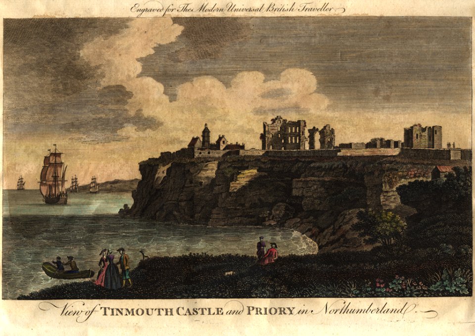 b034:View of Tynemouth Castle and Priory; Artist Unknown; late 1700s