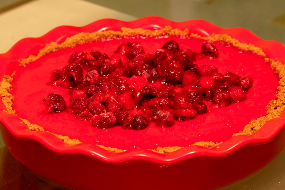 Homemade cranberry cheescake