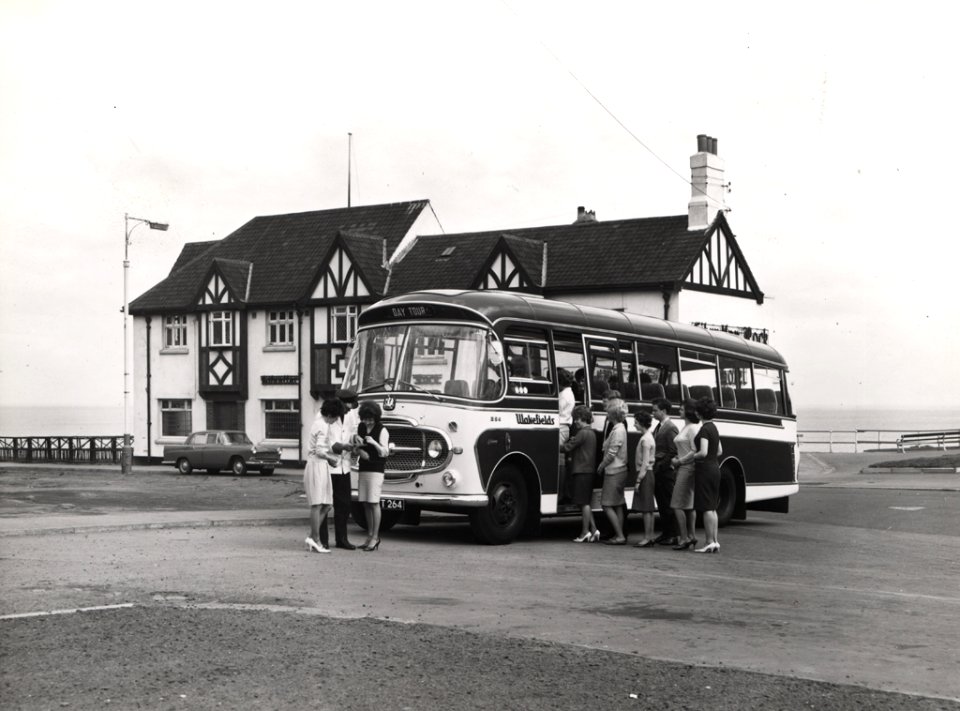 066034: A Wakefields Coach outside Gibraltar Rock pub, Tynemouth