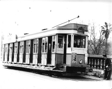 Remembering Sydneys Trams - P-class. 1607 stands at the top of the Pitt Street ramp. photo