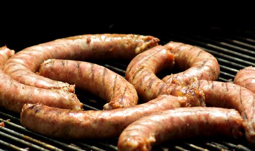 Barbecue sausages grilling