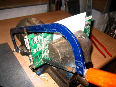 Breaking a Nvidia GeForce 4 Ti : Sawing the thing! 1/3 photo