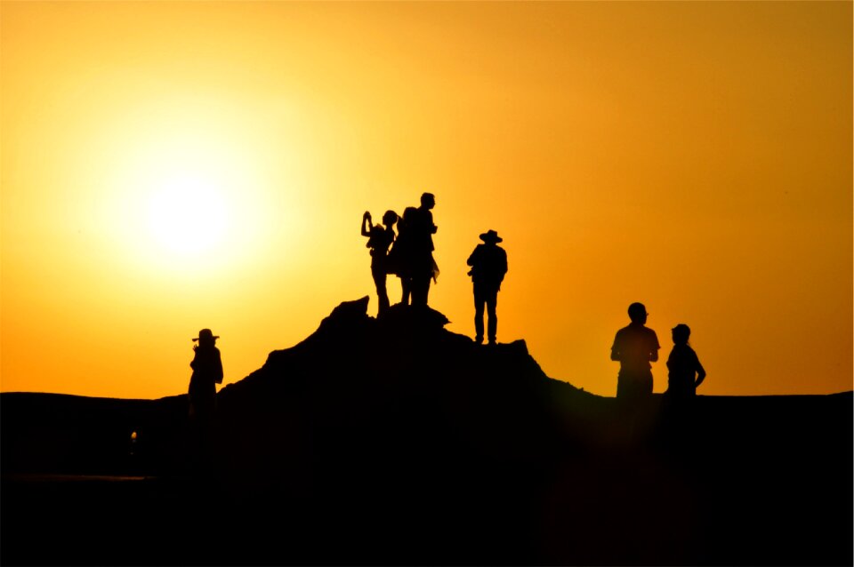 Shadows silhouette orange sunset photo