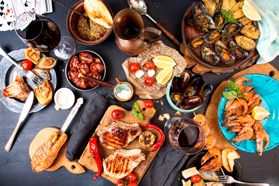 Seafood Dinner Spread