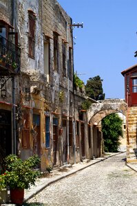 Cobblestones facade historic center photo