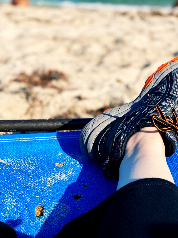 Sneakers at beach