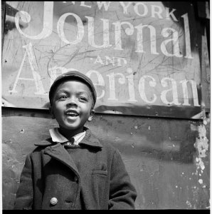 No Known Restrictions: Harlem Newsboy by Gordon Parks, 1943 (LOC) photo