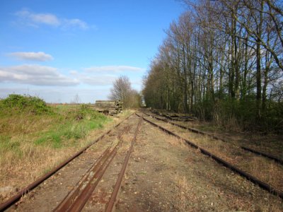 Sporen en wissel bij station Oudelande