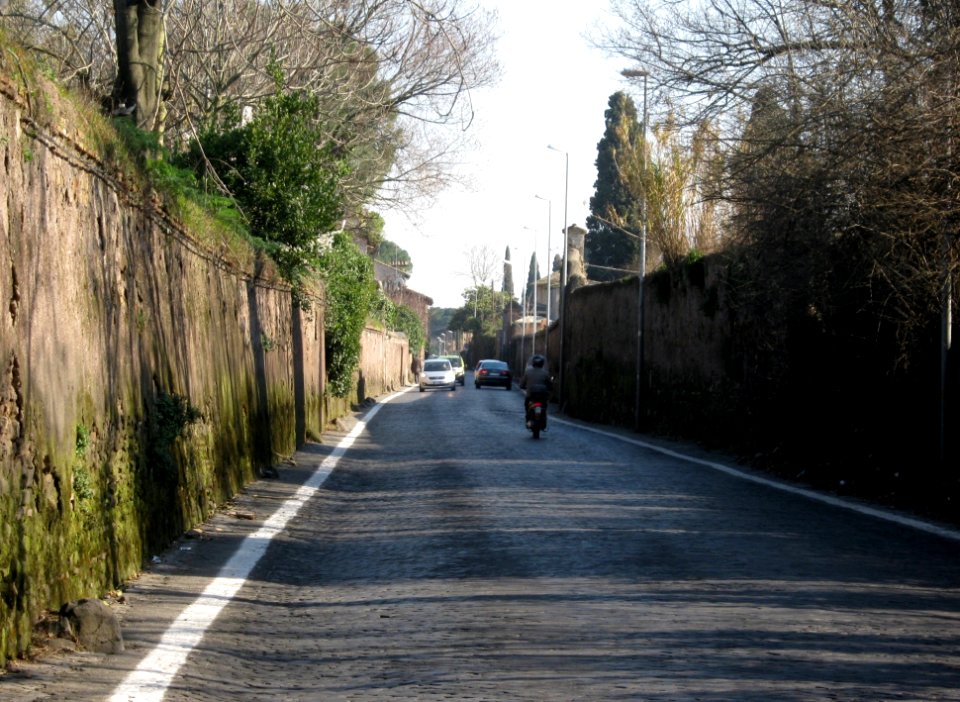 cobbled walled street