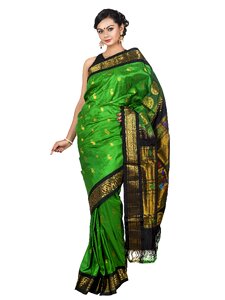 Paithani silk indian woman fashion photo