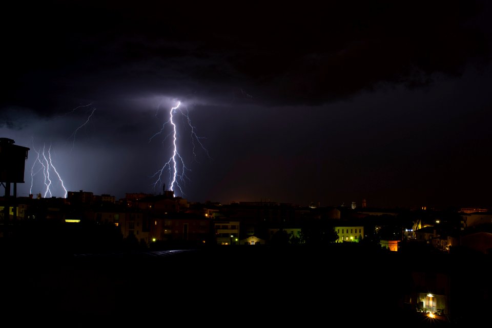 Lightning in the sky