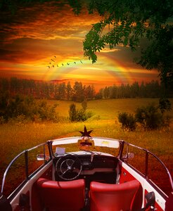 Landscape sunset sky