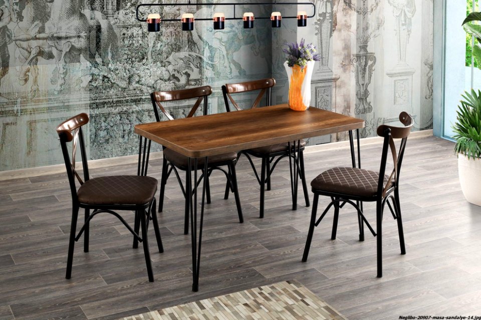 120x70 Wire Table and Cross Chair-01