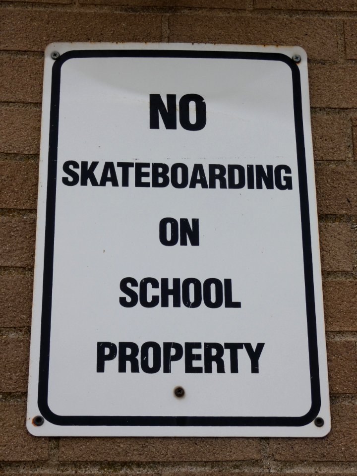 No Skateboarding on School Property