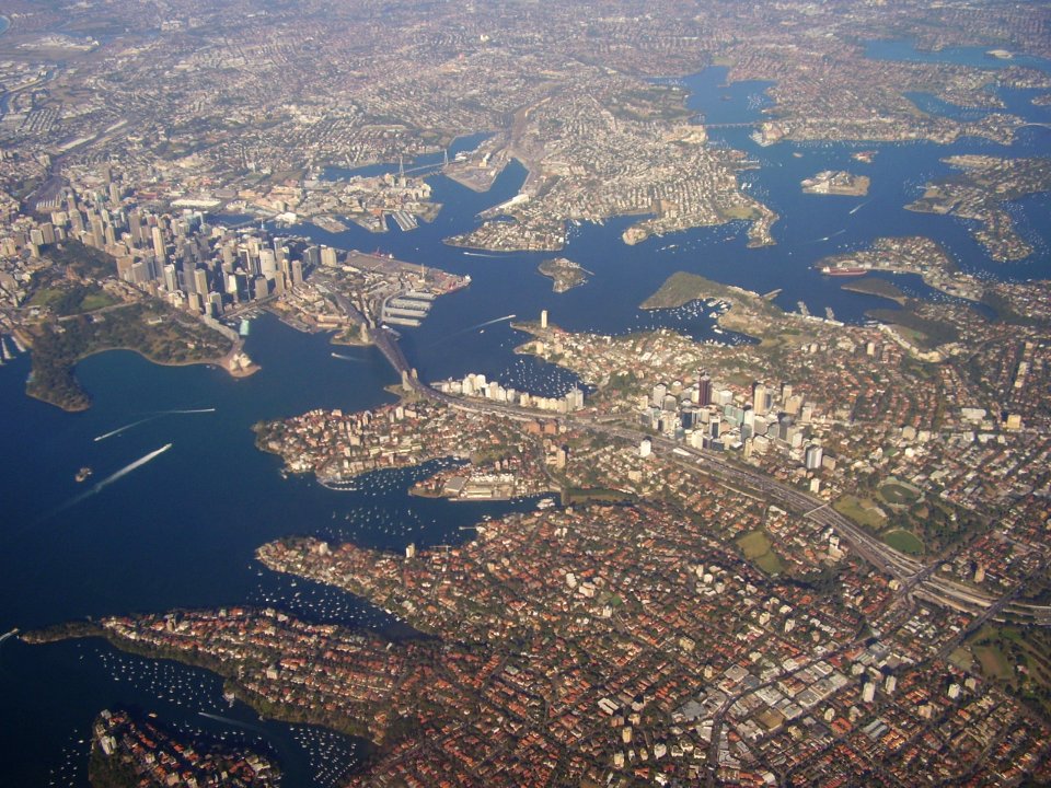 Sydney harbour and city