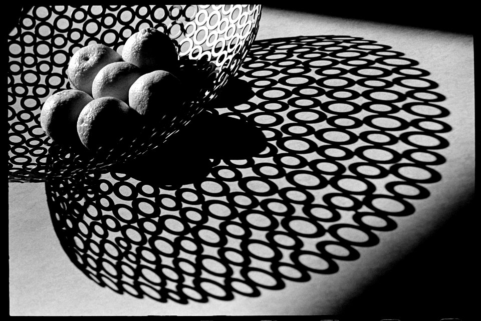 A Bowl of Orange in Black and White